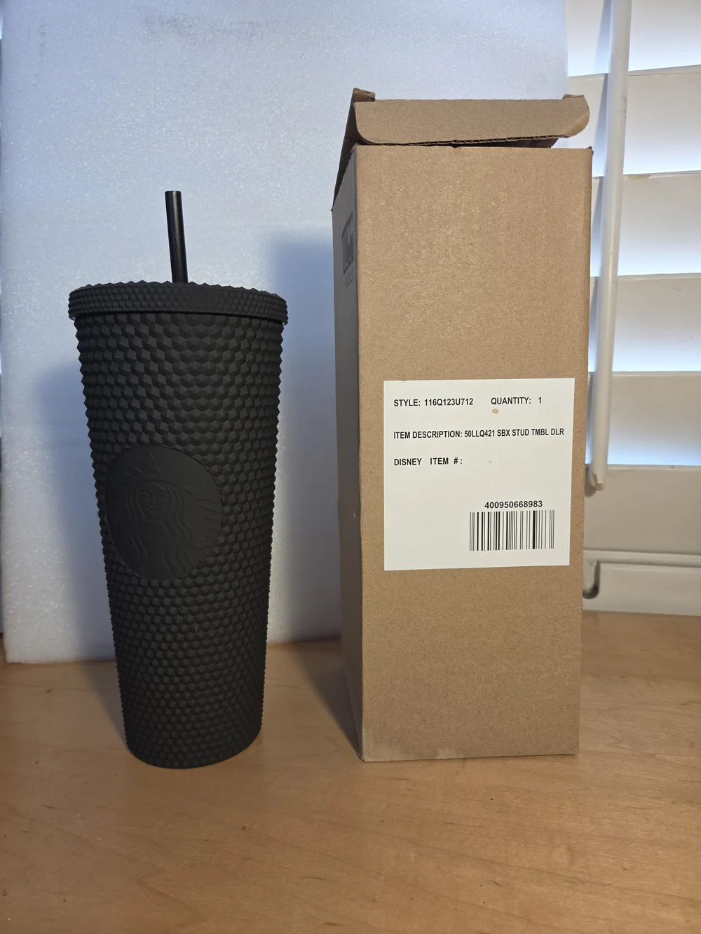 Disney Starbucks Special Edition Black Studded Tumbler with Straw- NWT